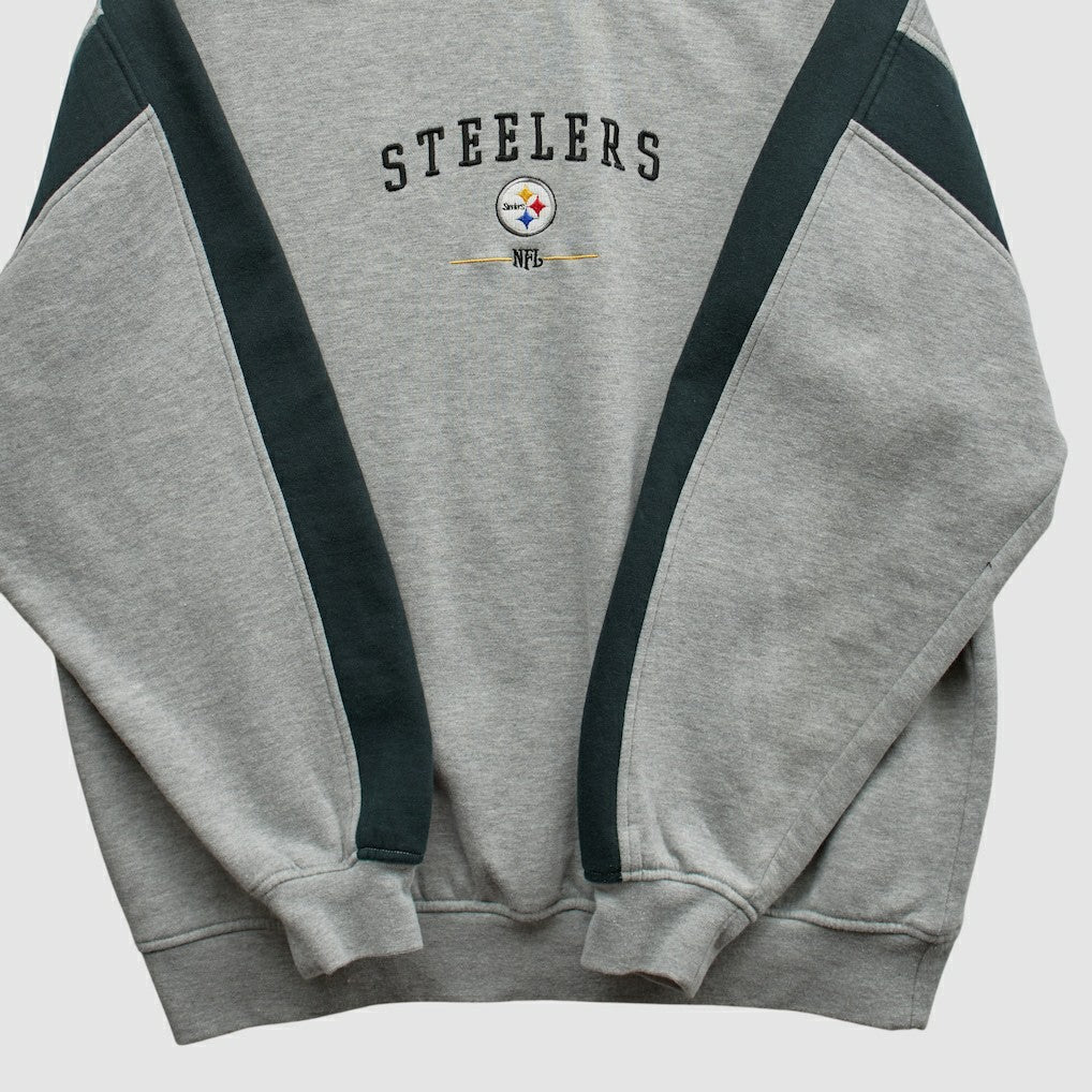 Pittsburgh Steelers NFL 2000s Pullover Sweatshirt - Heather Gray Vintage - Fanatics