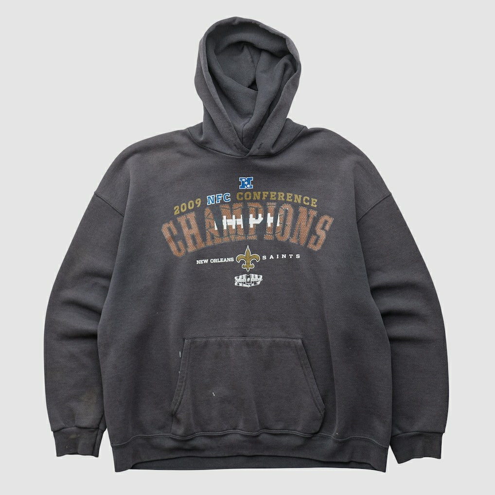 New Orleans Saints NFL 2009 Hooded Pullover Sweatshirt - Charcoal Vintage - Fanatics