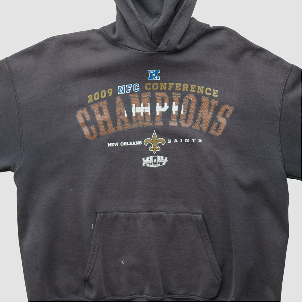 New Orleans Saints NFL 2009 Hooded Pullover Sweatshirt - Charcoal Vintage - Fanatics
