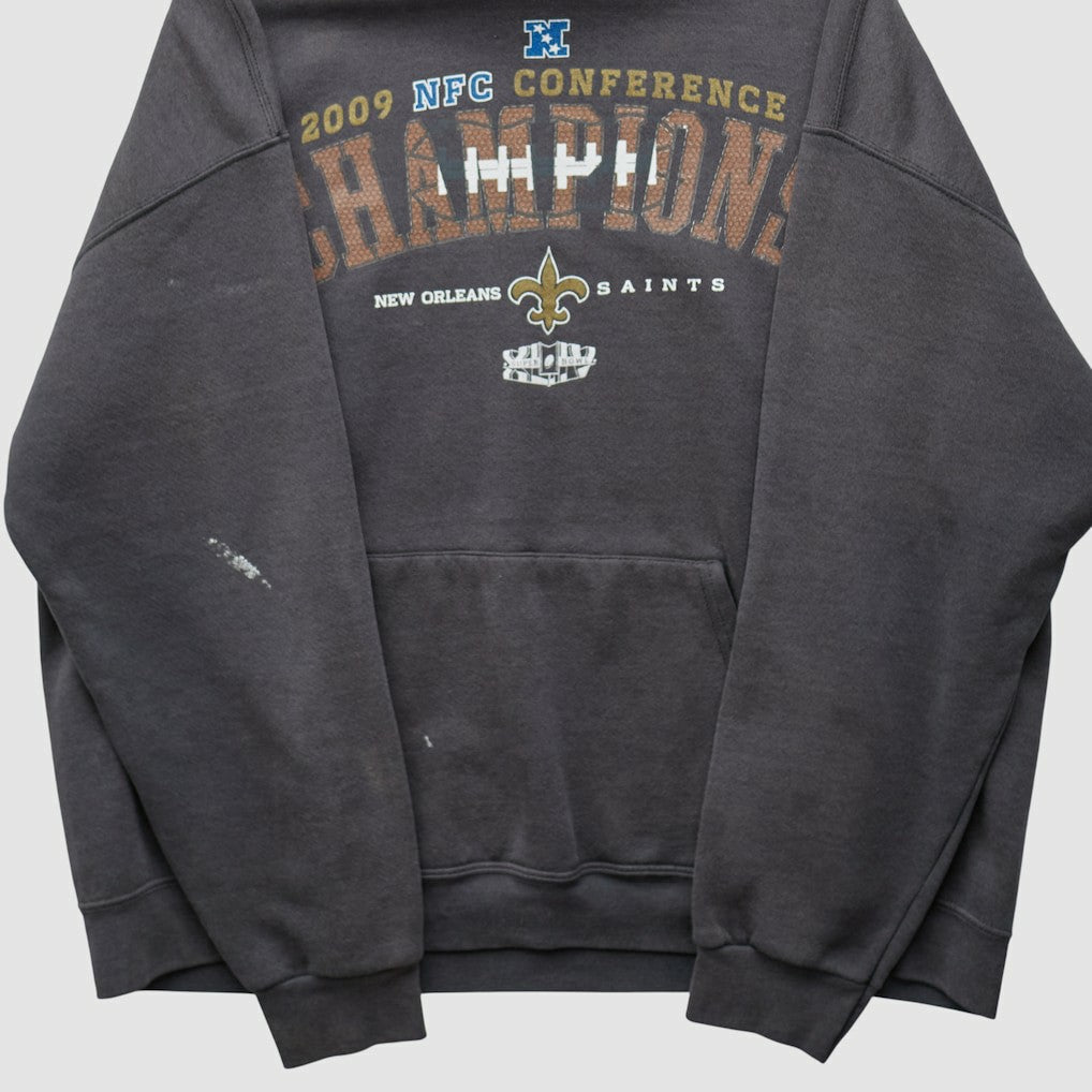 New Orleans Saints NFL 2009 Hooded Pullover Sweatshirt - Charcoal Vintage - Fanatics