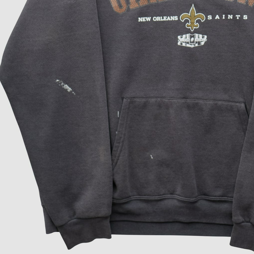 New Orleans Saints NFL 2009 Hooded Pullover Sweatshirt - Charcoal Vintage - Fanatics