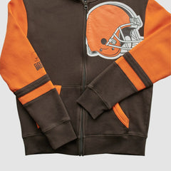 Cleveland Browns NFL 2010s Hooded Full Zip Sweatshirt - Brown - Yth XL Real Vintage - Fanatics
