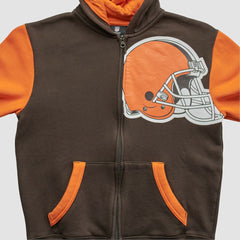 Cleveland Browns NFL 2010s Hooded Full Zip Sweatshirt - Brown - Yth XL Real Vintage - Fanatics