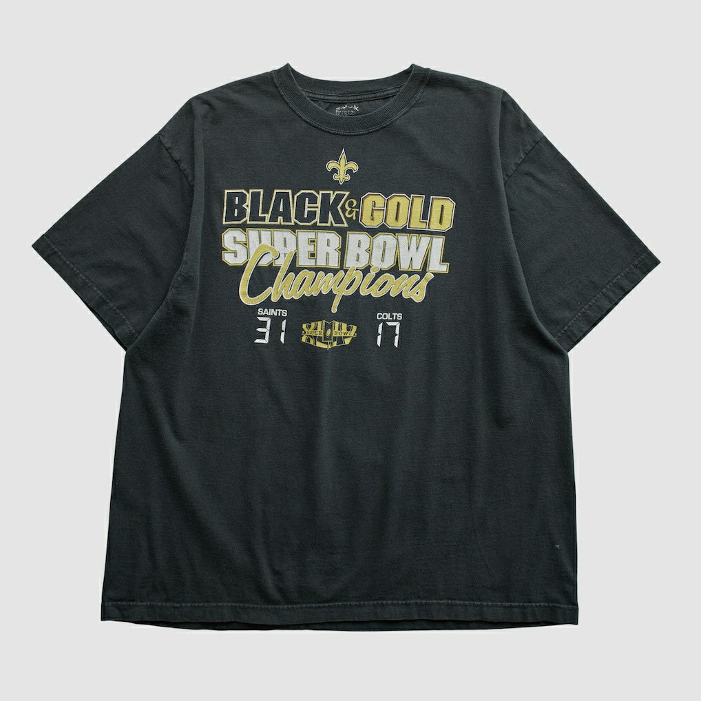 New Orleans Saints Reebok 2010 T-shirt - Black Vintage - Fanatics