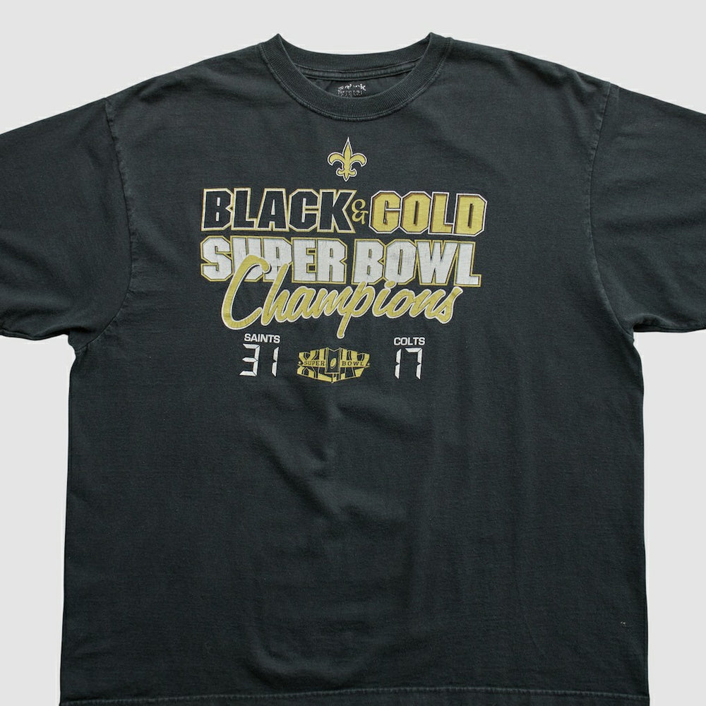 New Orleans Saints Reebok 2010 T-shirt - Black Vintage - Fanatics