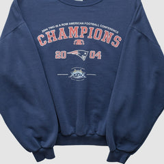 New England Patriots Jerzees 2004 Pullover Sweatshirt - Navy Vintage - Fanatics