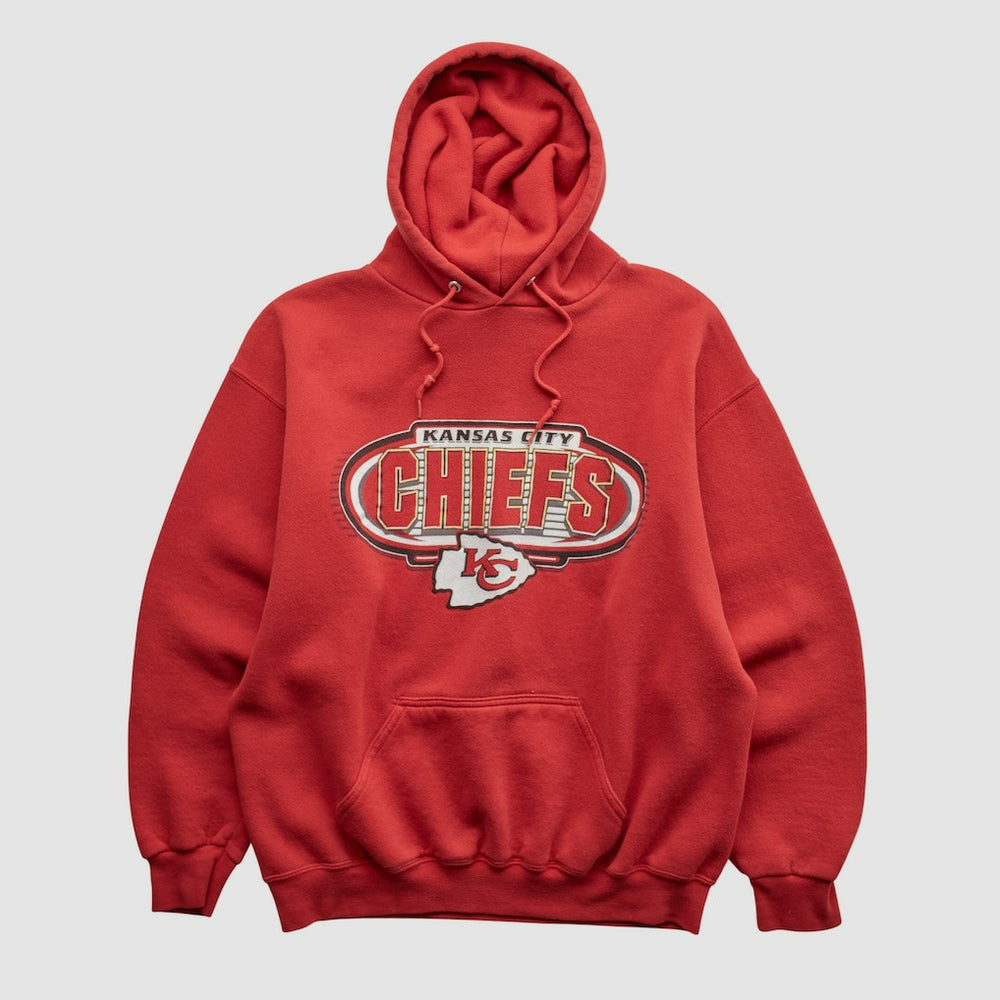 Kansas City Chiefs Logo Athletic 90s Hooded Pullover Sweatshirt - Red Vintage - Fanatics