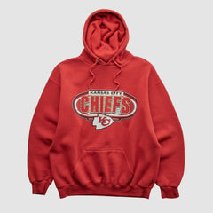 Kansas City Chiefs Logo Athletic 90s Hooded Pullover Sweatshirt - Red Vintage - Fanatics