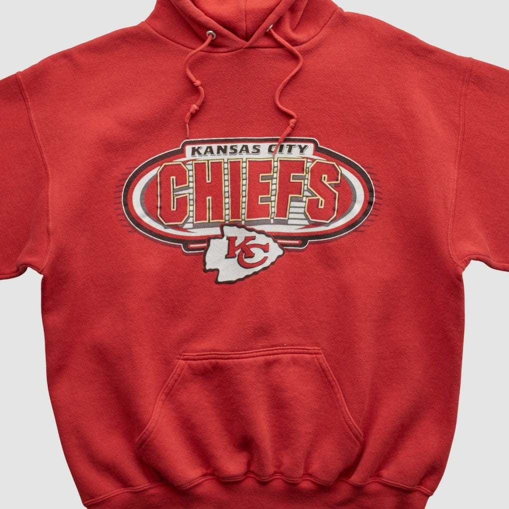 Kansas City Chiefs Logo Athletic 90s Hooded Pullover Sweatshirt - Red Vintage - Fanatics