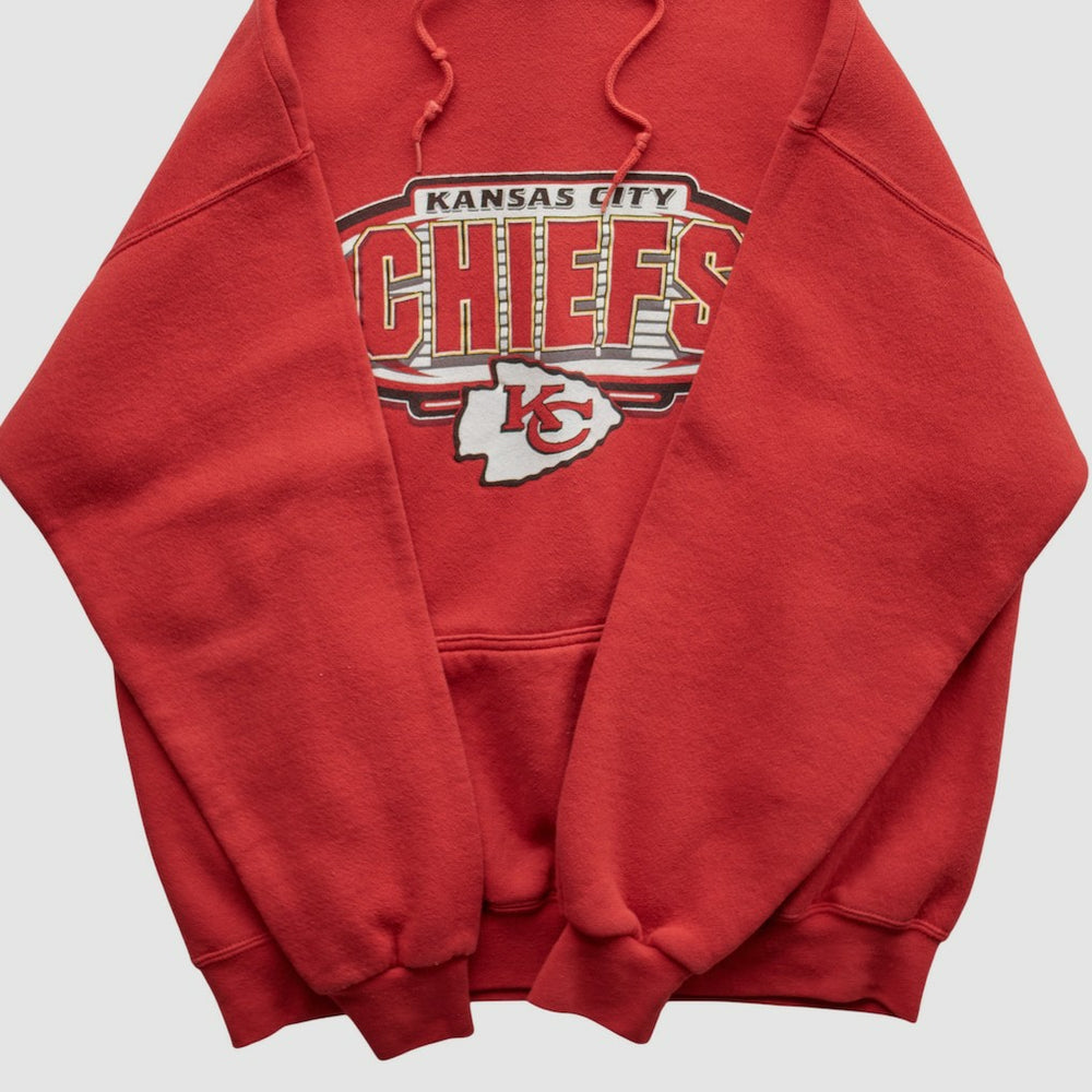 Kansas City Chiefs Logo Athletic 90s Hooded Pullover Sweatshirt - Red Vintage - Fanatics