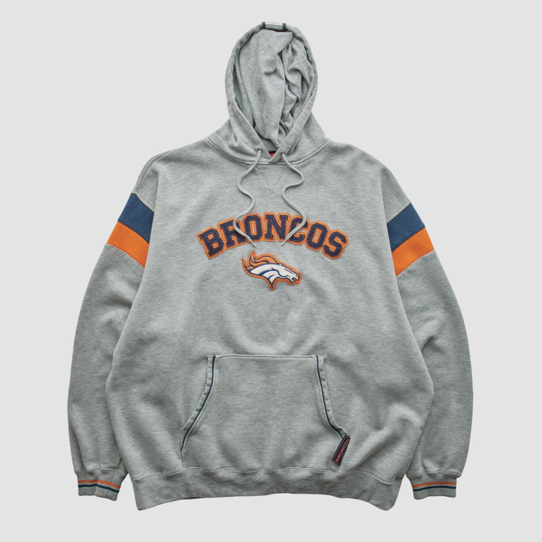 Denver Broncos NFL 2000s Hooded Pullover Sweatshirt - Heather Gray Vintage - Fanatics