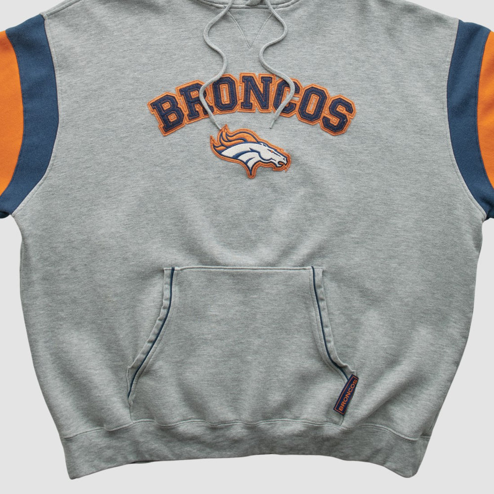 Denver Broncos NFL 2000s Hooded Pullover Sweatshirt - Heather Gray Vintage - Fanatics