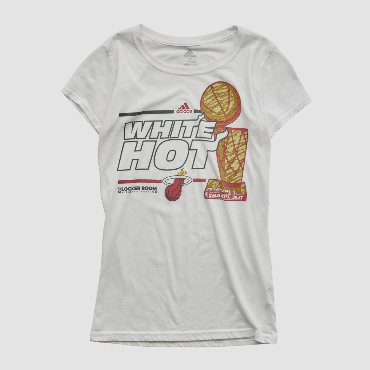 Adidas Miami Heat 2013 T-shirt White Vintage