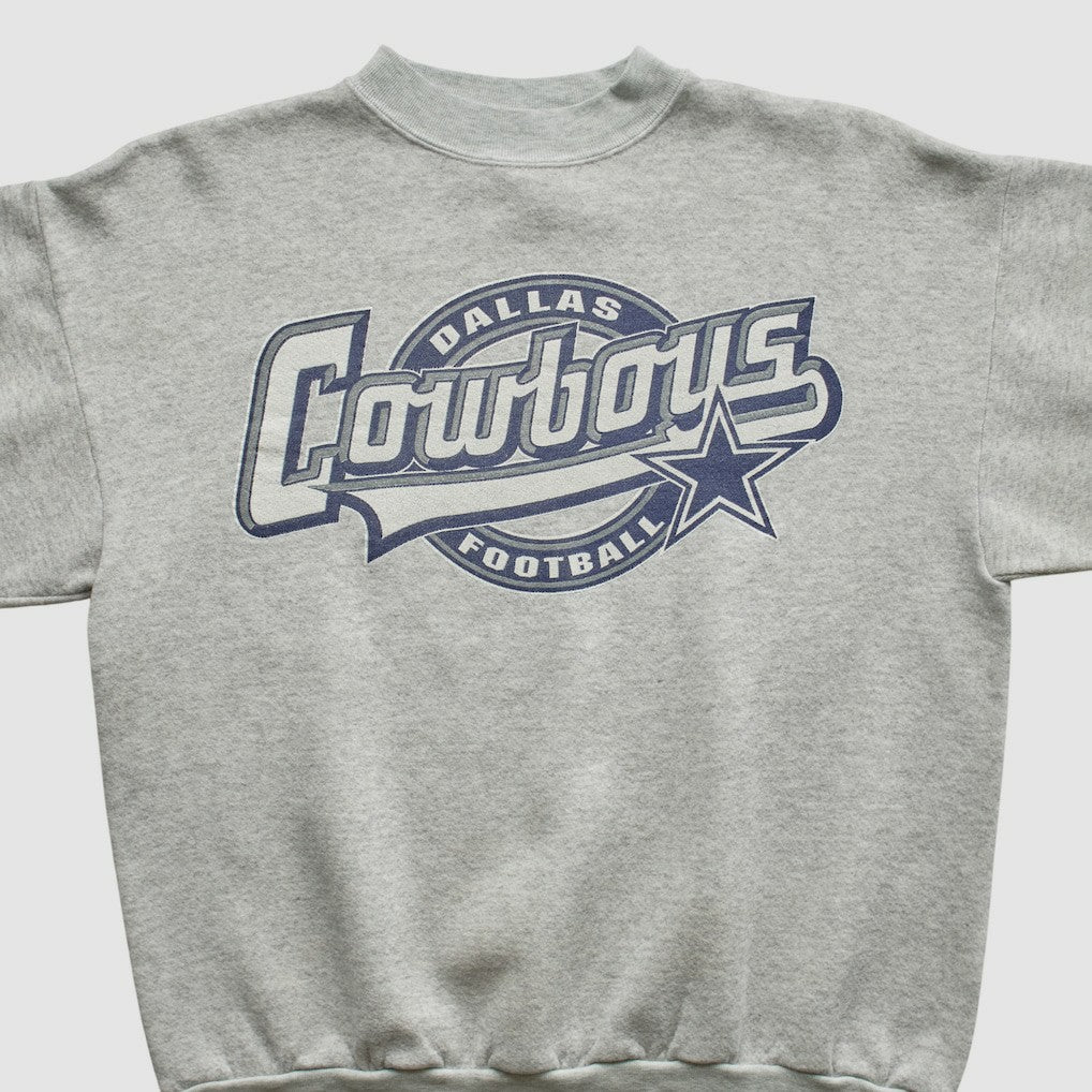 Dallas Cowboys Logo 7 90s Pullover Sweatshirt - Heather Gray Vintage - Fanatics