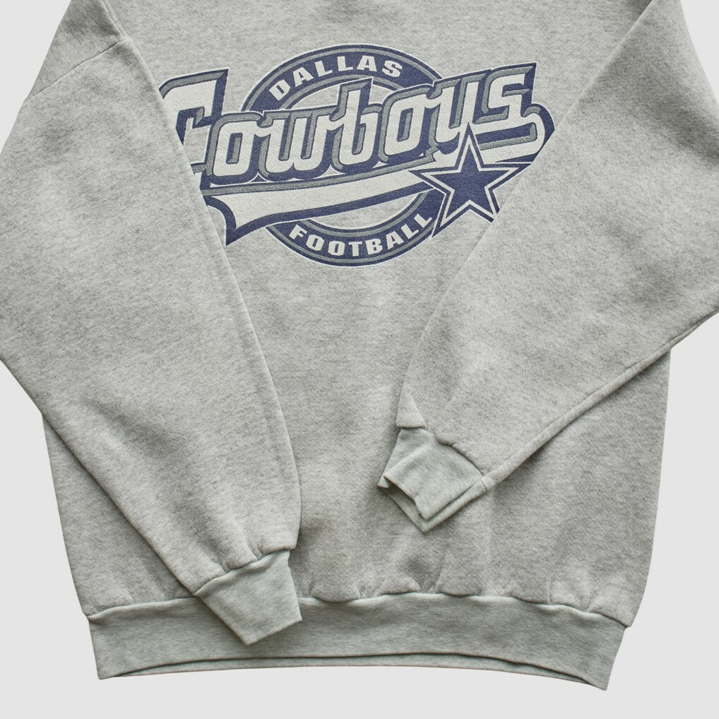 Dallas Cowboys Logo 7 90s Pullover Sweatshirt - Heather Gray Vintage - Fanatics