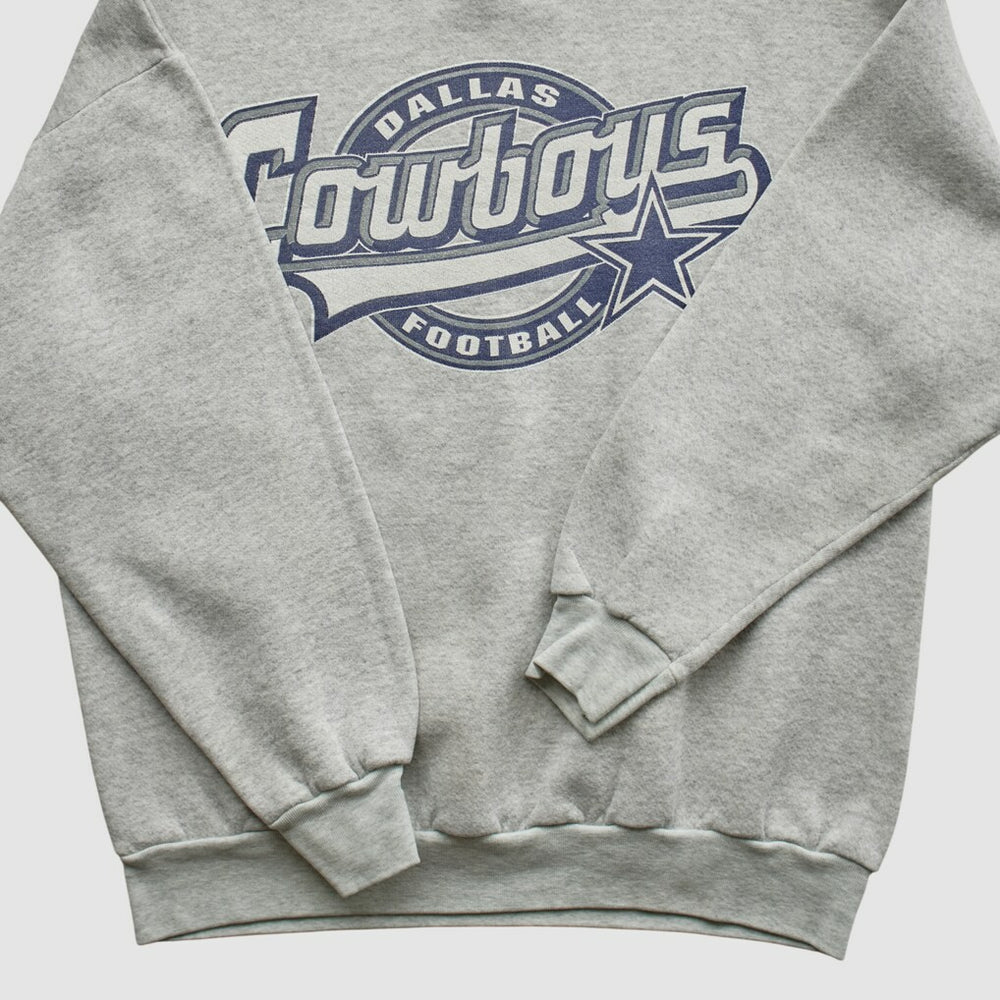 Dallas Cowboys Logo 7 90s Pullover Sweatshirt - Heather Gray Vintage - Fanatics