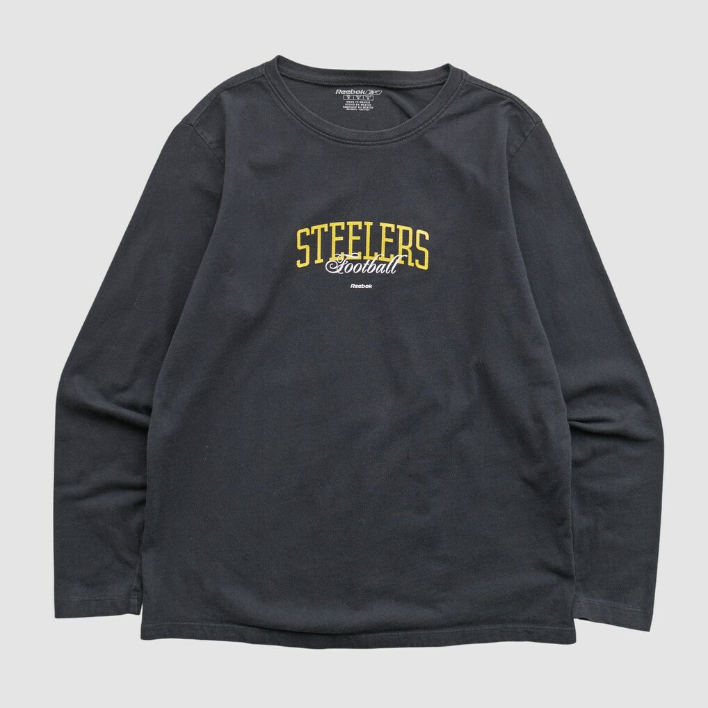 Pittsburgh Steelers Reebok 2000s Long Sleeve T-shirt - Black Vintage - Fanatics