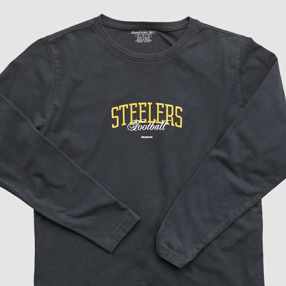 Pittsburgh Steelers Reebok 2000s Long Sleeve T-shirt - Black Vintage - Fanatics