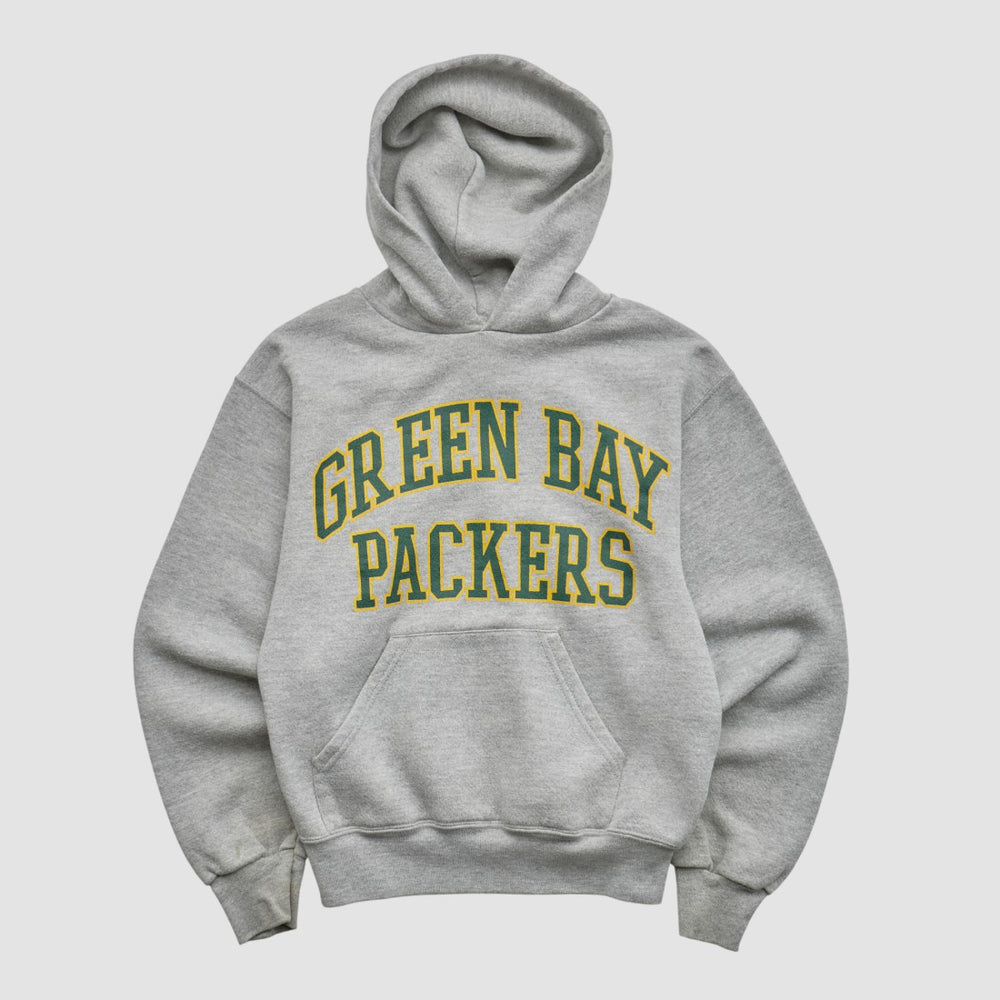 Green Bay Packers NFL 2000s Hooded Pullover Sweatshirt - Heather Gray - Yth M Real Vintage - Fanatics