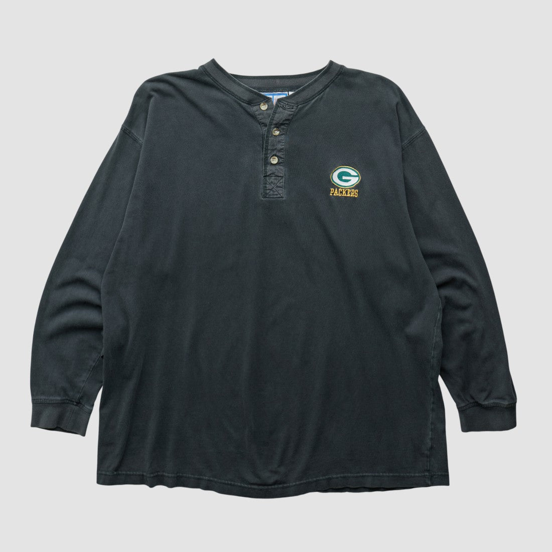 Green Bay Packers Logo 7 90s Long Sleeve T-shirt - Black Vintage - Fanatics