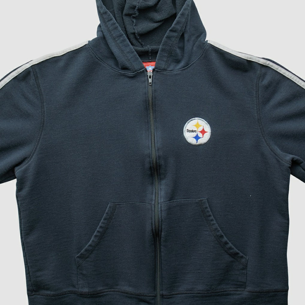 Pittsburgh Steelers NFL 2000s Hooded Full Zip Sweatshirt - Black Vintage - Fanatics