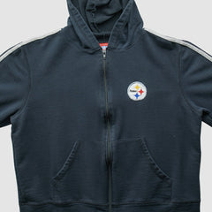 Pittsburgh Steelers NFL 2000s Hooded Full Zip Sweatshirt - Black Vintage - Fanatics