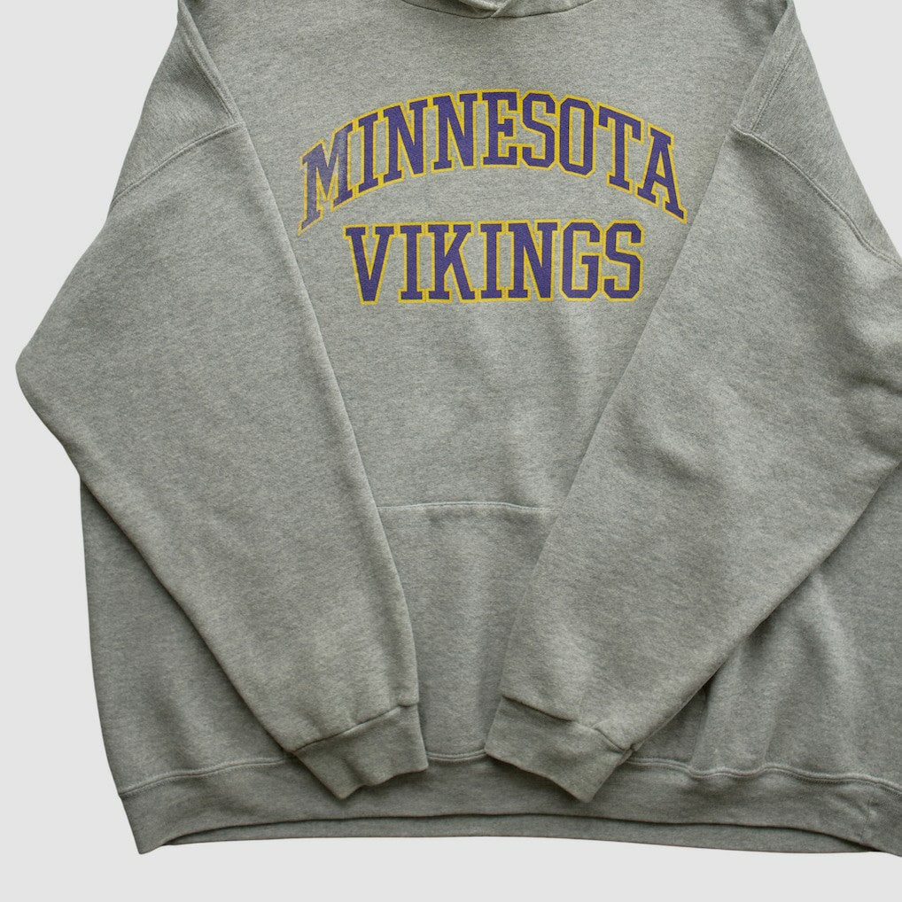 Minnesota Vikings NFL 2000s Hooded Pullover Sweatshirt - Heather Gray Vintage - Fanatics