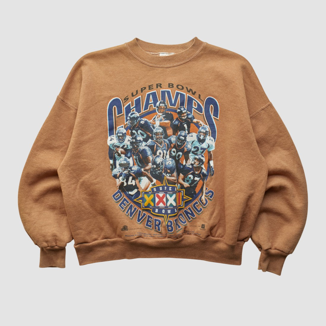 Denver Broncos Hanes 1998 Pullover Sweatshirt - Clay Vintage - Fanatics