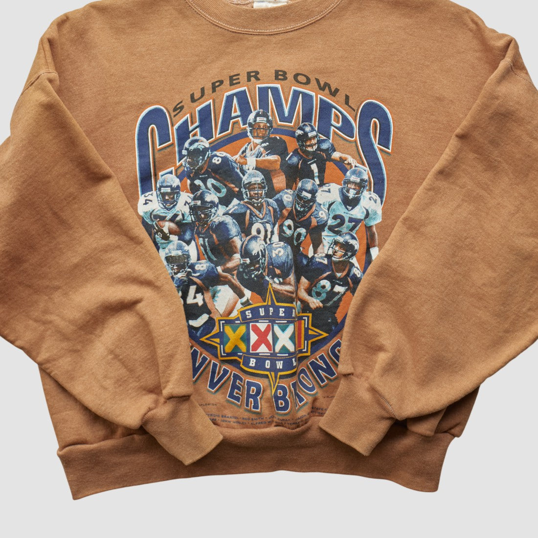 Denver Broncos Hanes 1998 Pullover Sweatshirt - Clay Vintage - Fanatics
