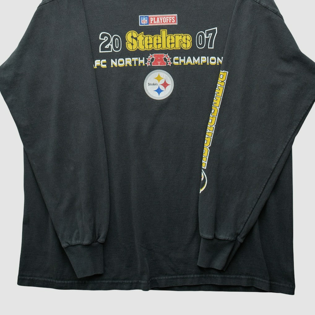 Pittsburgh Steelers NFL 2007 Long Sleeve T-shirt - Black Vintage - Fanatics