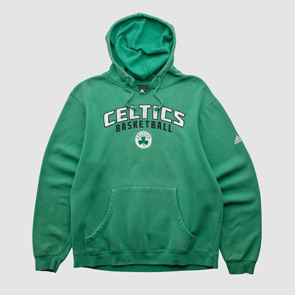 Adidas Boston Celtics 2010s Hooded Pullover Sweatshirt Green Vintage