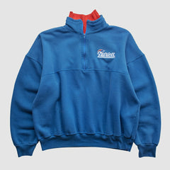 New England Patriots Dodger 90s 1/4 Zip Sweatshirt - Blue Vintage - Fanatics