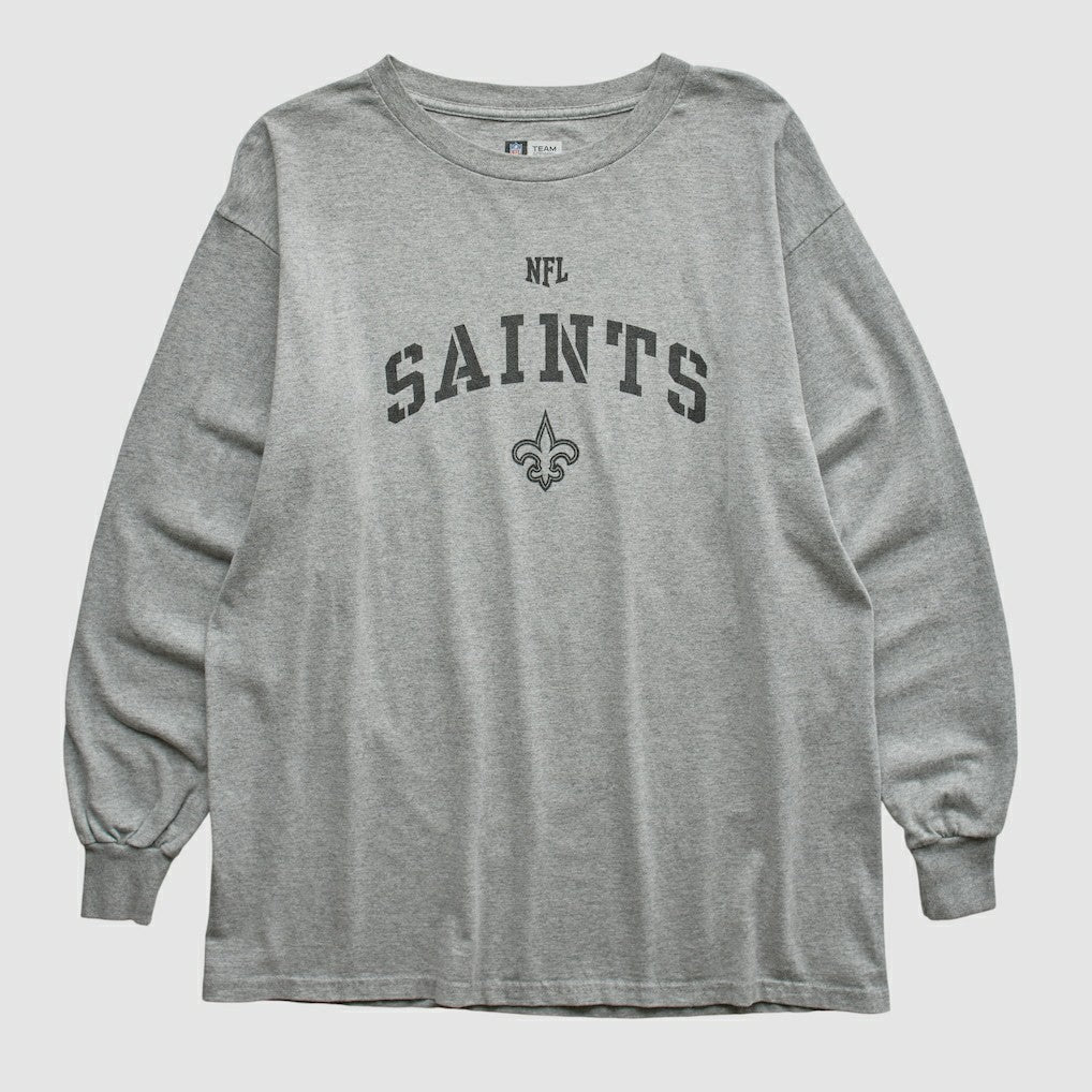 New Orleans Saints NFL Long Sleeve T-shirt - Heather Gray Vintage - Fanatics