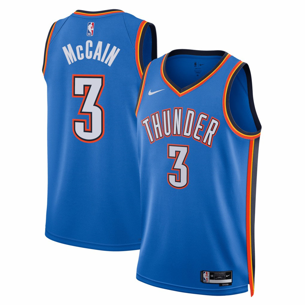 Nike Jared McCain Oklahoma City Thunder Unisex Swingman Jersey Icon Edition Blue