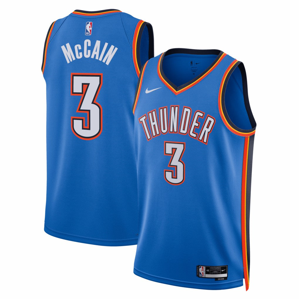 Nike Jared McCain Oklahoma City Thunder Unisex Swingman Jersey Icon Edition Blue