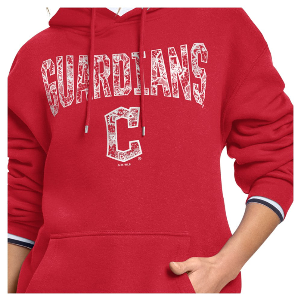 Cleveland Guardians Starter Women's Lace Team Lockup Fleece Hoodie Near Me