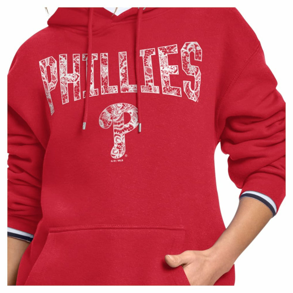 Philadelphia Phillies Starter Women's Lace Team Lockup Fleece Hoodie Outlet