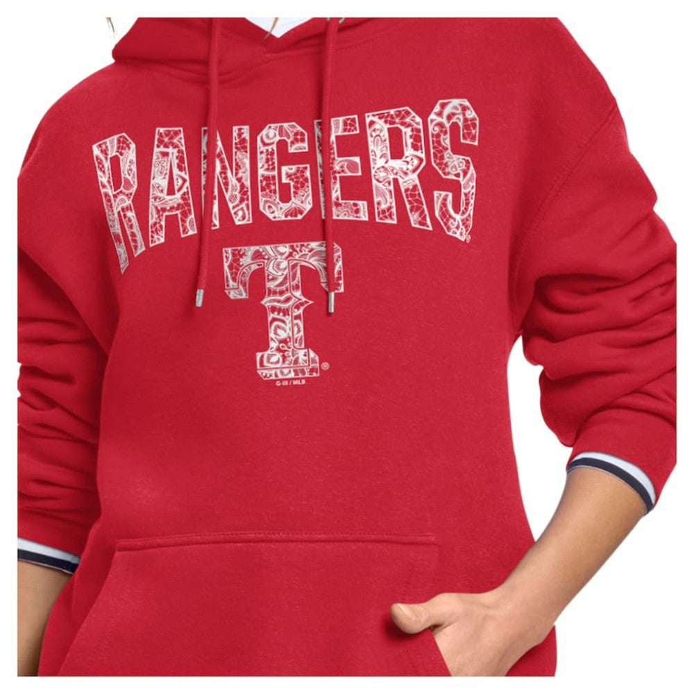 Texas Rangers Starter Women's Lace Team Lockup Fleece Hoodie Online