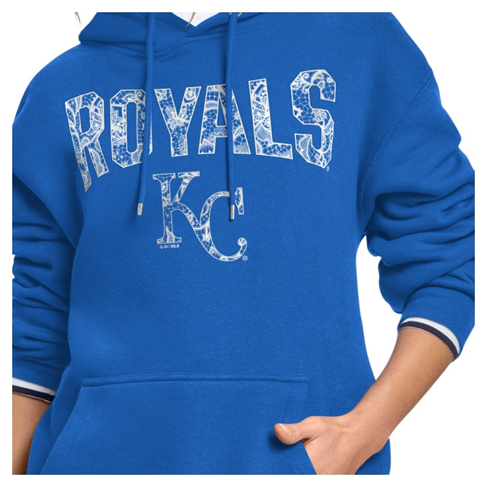 Kansas City Royals Starter Women's Lace Team Lockup Fleece Hoodie Sale