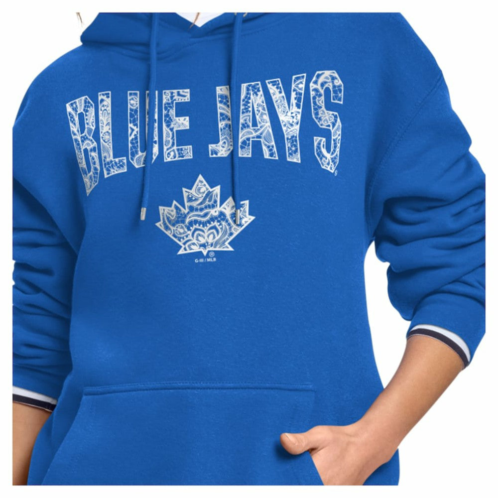Toronto Blue Jays Starter Women's Lace Team Lockup Fleece Hoodie Sale