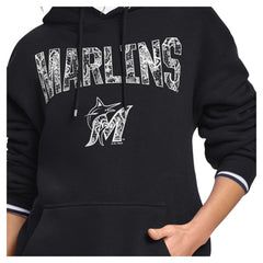 Miami Marlins Starter Women's Lace Team Lockup Fleece Hoodie Discount