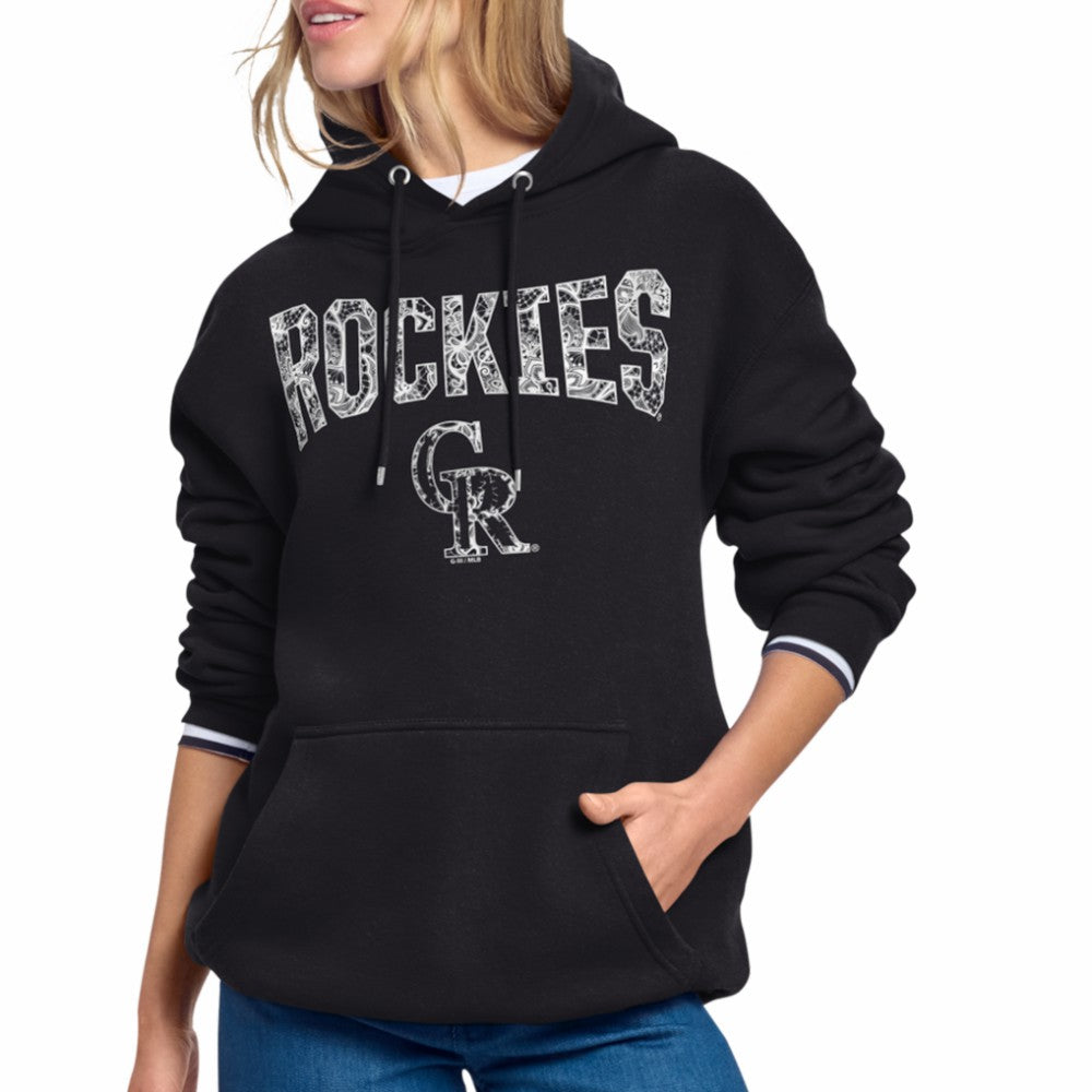 Colorado Rockies Starter Women's Lace Team Lockup Fleece Hoodie Sale