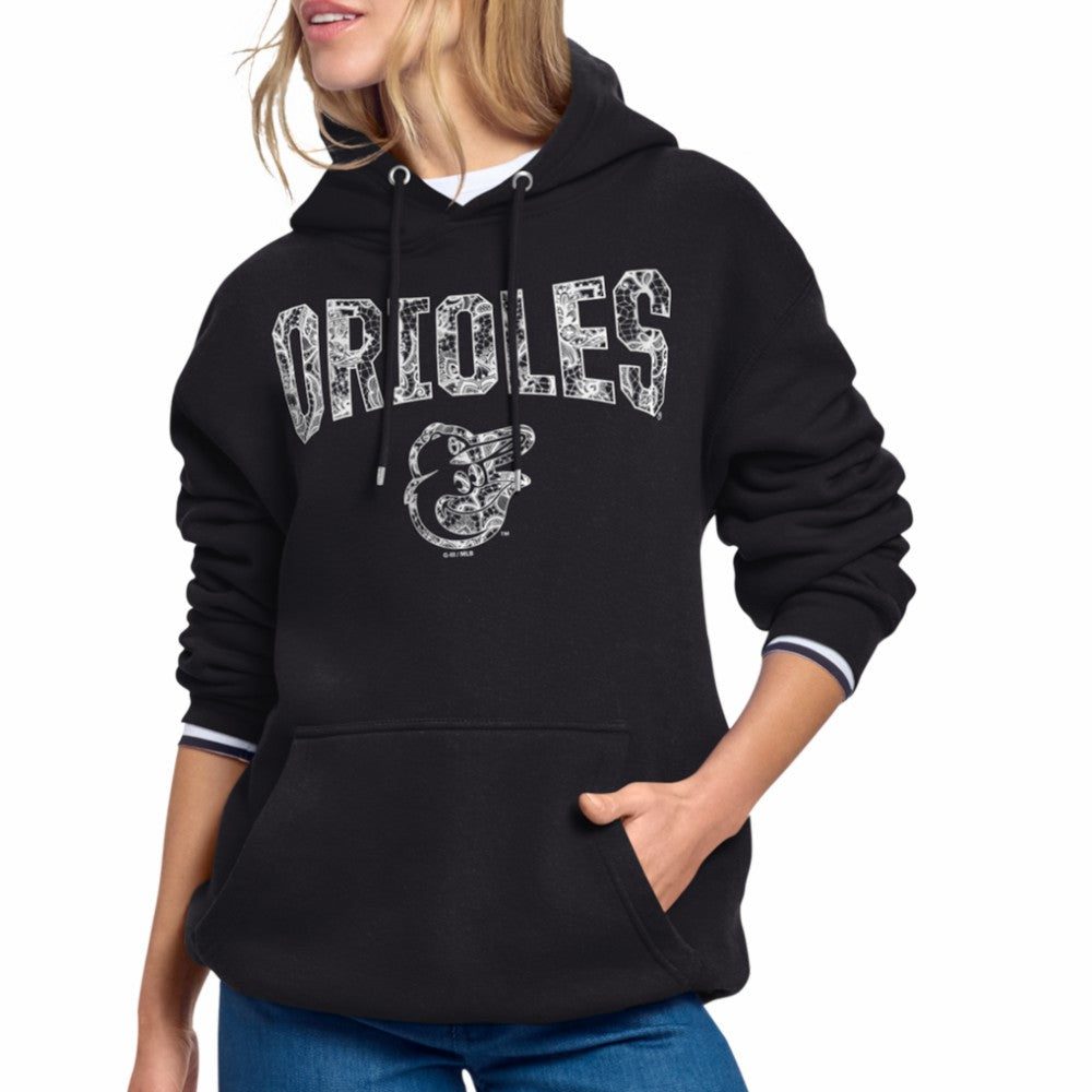Baltimore Orioles Starter Women's Lace Team Lockup Fleece Hoodie for sale