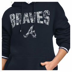 Atlanta Braves Starter Women's Lace Team Lockup Fleece Hoodie Online