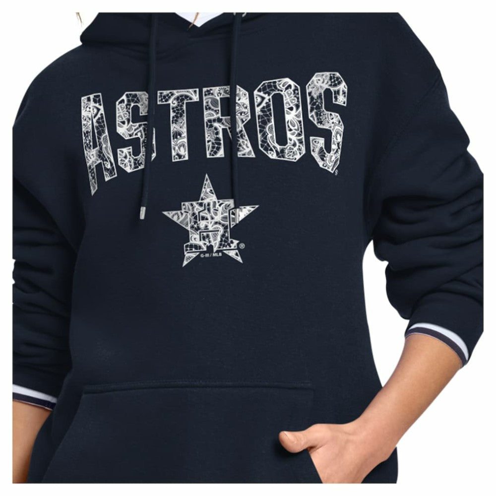 Houston Astros Starter Women's Lace Team Lockup Fleece Hoodie Discount