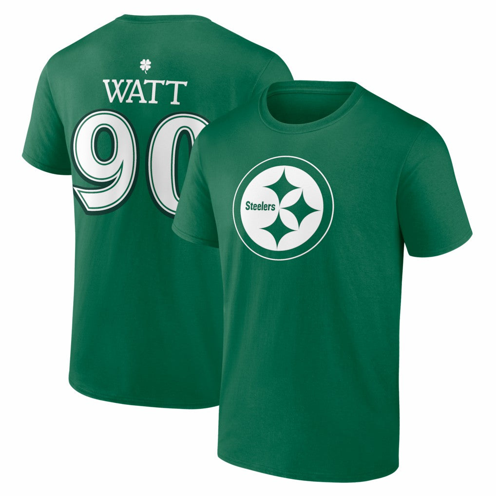 T.J. Watt Pittsburgh Steelers St. Patrick's Day Icon Name & Number T-Shirt - Green - NFL