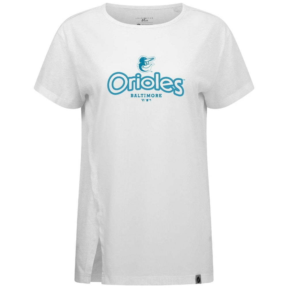 Baltimore Orioles Levelwear Women's Blue Haven Influx Cornerstone T-Shirt for sale