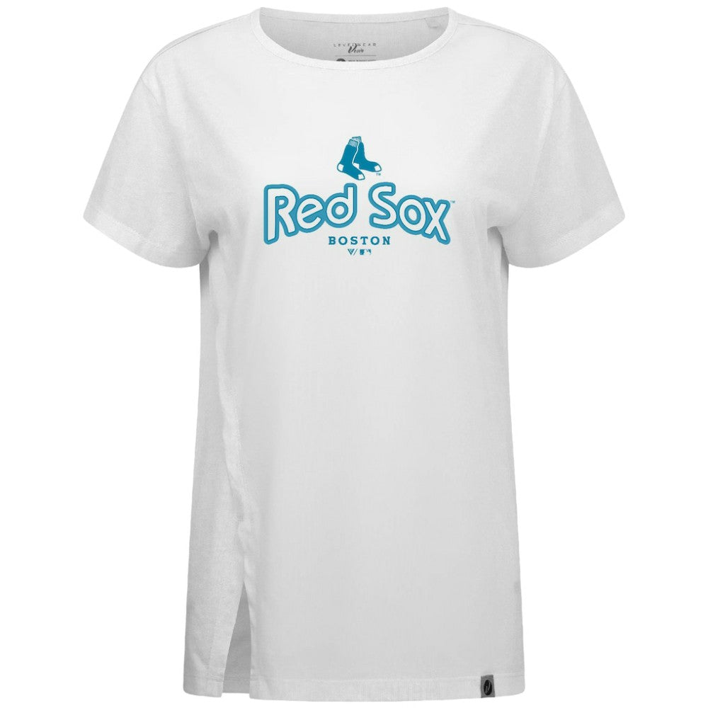 Boston Red Sox Levelwear Women's Blue Haven Influx Cornerstone T-Shirt Discount