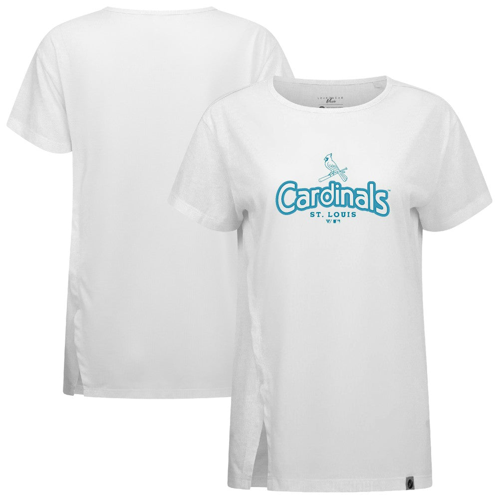 St. Louis Cardinals Levelwear Women's Blue Haven Influx Cornerstone T-Shirt Online