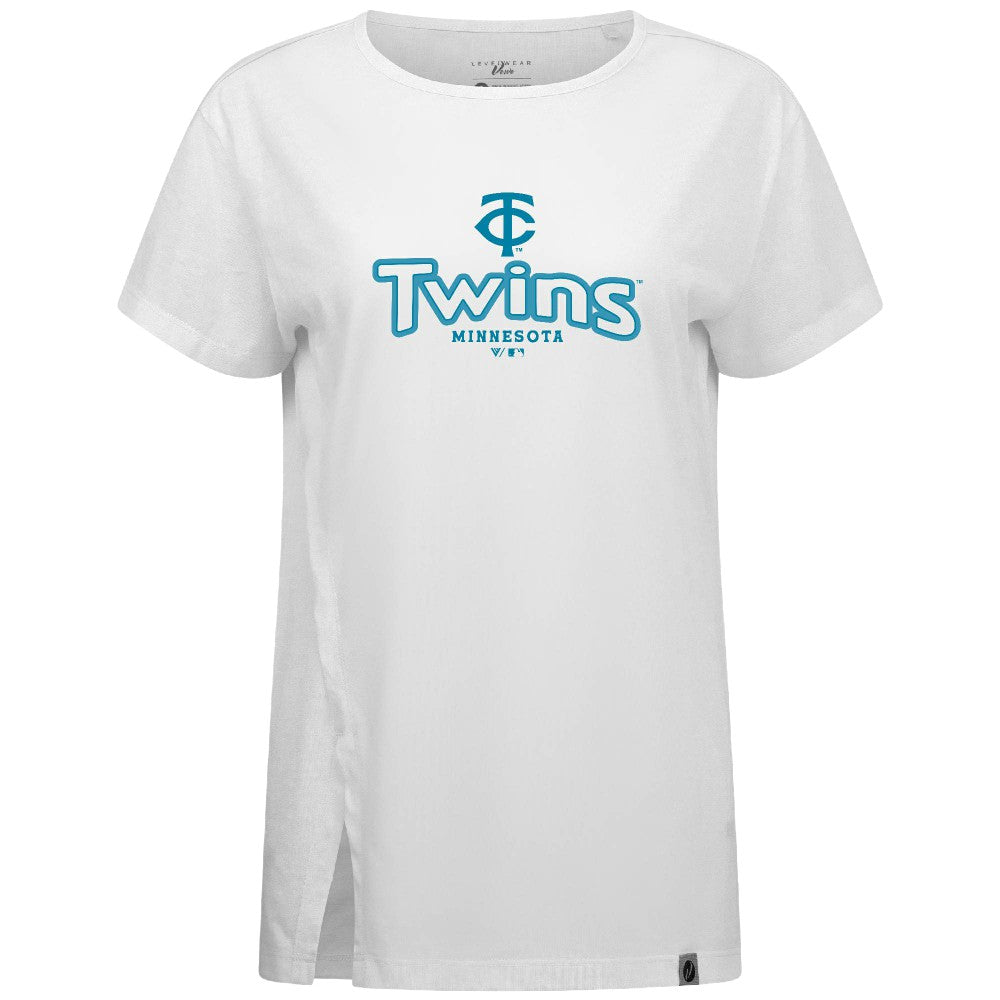 Minnesota Twins Levelwear Women's Blue Haven Influx Cornerstone T-Shirt for sale